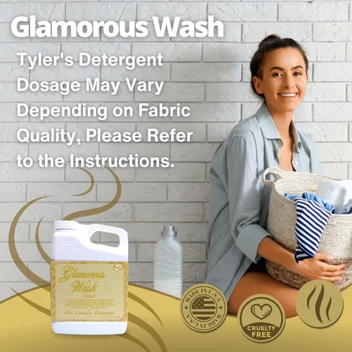 Vista 8 de Worldwide Nutrition Paquete Compatible con Tyler Glamorous Wash Diva Detergente Líquido para la Ropa - Lavable a Mano y a Máquina Detergente