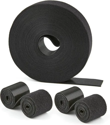Vista 13 de Rollo de gancho y bucle de 10 yardas x 3/4 pulgadas, bridas de sujeción reutilizables, correas de cables multiusos para organizar el hogar, la 10 Yd