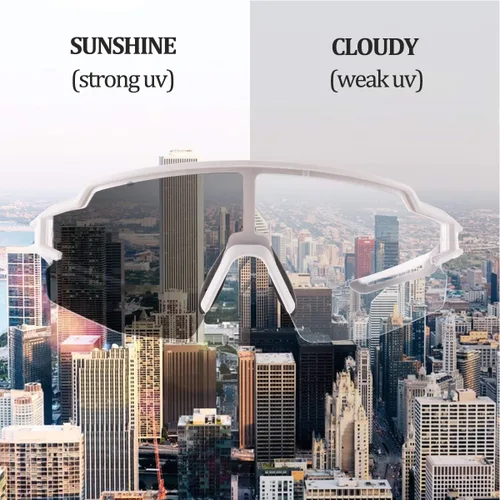 Vista 5 de ROCKBROS Gafas de sol polarizadas con protección UV con gafas de sol deportivas fotocromáticas