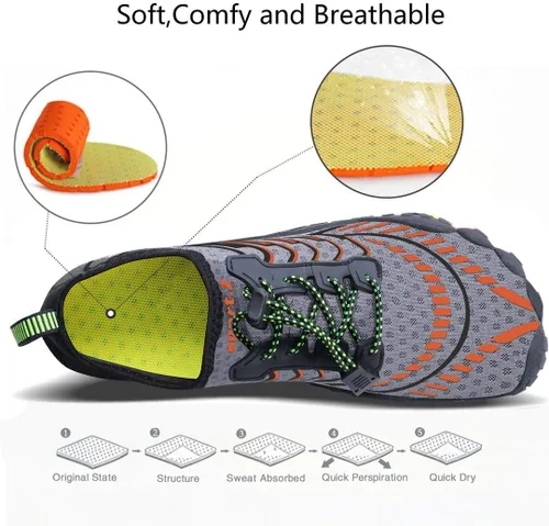 Vista 5 de MAYZERO Zapatos de agua para hombres y mujeres, zapatos de surf, playa, piscina, zapatos de punta ancha, senderismo, zapatos de agua, zapatillas