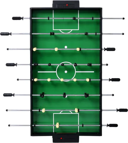 Vista 6 de Juego de mesa de juego 5 en 1 para el hogar, sala de juegos, amigos y familia, con billar, hockey de empuje, futbolín, ping pong y baloncesto, negro