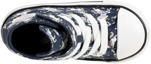 Vista 6 de Converse Chuck Taylor All Star Unicorn Print Velcro High Top Sneaker para niños