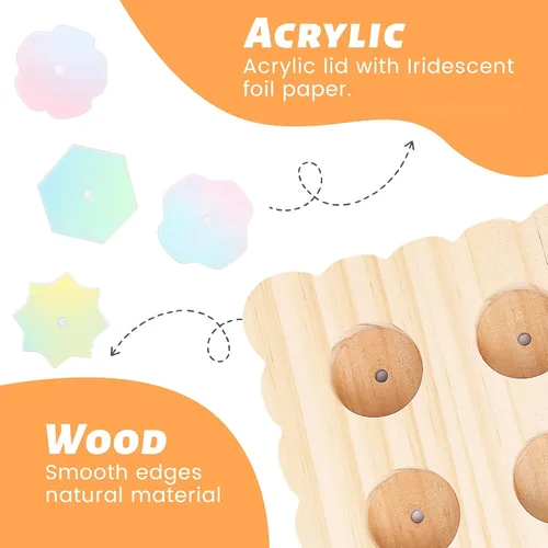 Vista 4 de Mygeromon Juguetes de forrajeo para pájaros, accesorios de madera