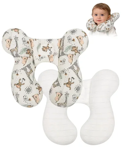 Vista 16 de KAKIBLIN Almohada para el cuello del bebé, almohada de la ayuda de la Azul