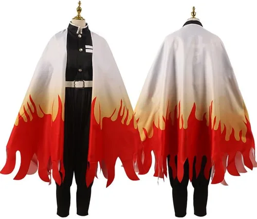 Vista 2 de Disfraz de kimono de Demon Tanjiro con arete para cosplay de Shinobu Zenitsu Giyuu Tomioka para mujeres y hombres