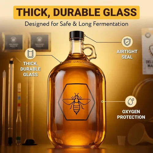 Vista 3 de Kit completo de fabricación de hidromiel para principiantes con levadura e ingredientes de primera calidad - Kit de inicio de elaboración de cerveza
