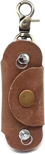 Vista 9 de Handmade Thick Cowhide Hook Small Key Bag Keycases key organizer Vintage