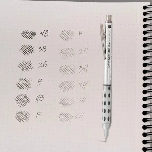 Vista 4 de Pentel Recarga de plomo súper de polímero, 0.020 in, fino, 2B, 144 piezas de plomo (C505BP2B-K6)