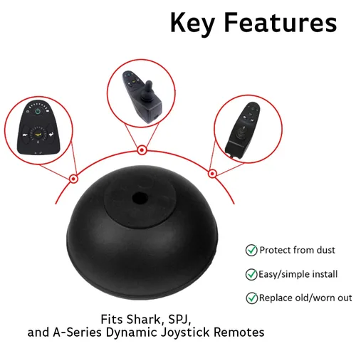Vista 2 de AlveyTech Joystick Skirt - Fits Shark, SPJ, and A-Series, Replacement for Dynamic Joystick Remotes, Electric Power Chair & Wheelchair, Rubber Boot