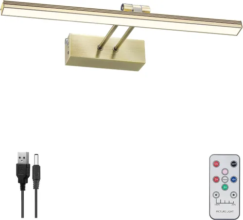 Vista 15 de FUNCHDAY Luz para Cuadros, Luces de Arte a Batería para Pared, Luz Inalámbrica con Control Remoto para Pinturas con Temporizador y Regulable