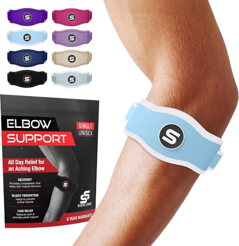 Vista 15 de Sleeve Stars - Codera de Codo de Tenis para Mujeres - Correa de Tenis Ajustable, Codera de Codo de Golfista para Hombres, Contrafuerza para Codo