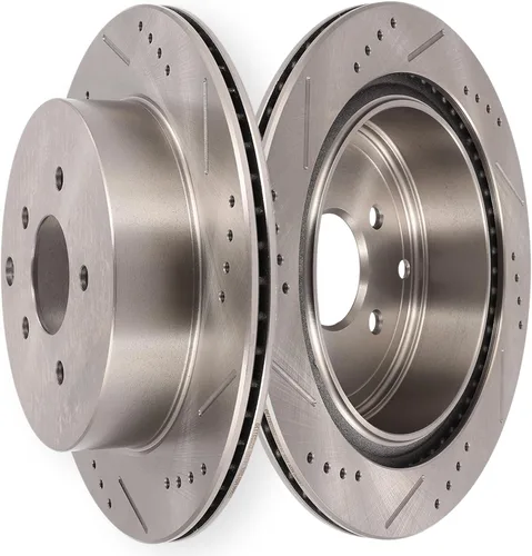 Vista 33 de SCITOO Rotores de freno trasero para Honda para CR-V 2002-2004 Frenos de disco perforados y ranurados Rotores de reemplazo: 31304 Brakes Kit Fit