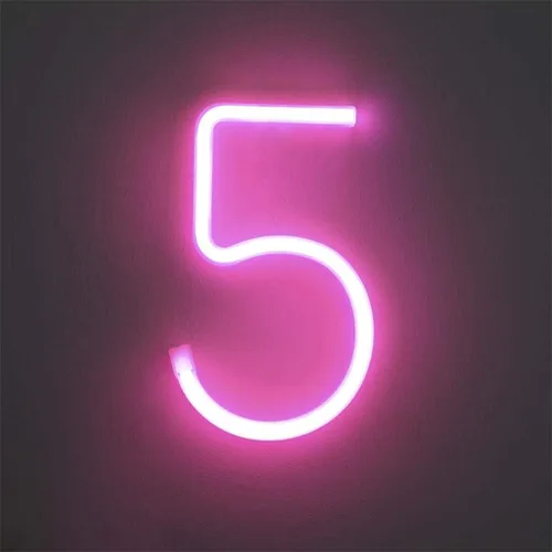 Vista 29 de Letrero de neón, letras de neón, letras del alfabeto de neón iluminadas, letras con luces LED, letras de marquesina iluminadas, batería, USB, rosa