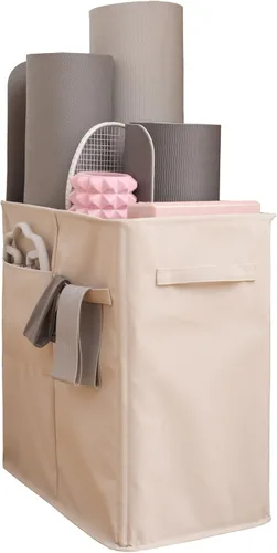 Vista 12 de Estante de almacenamiento para gimnasio en casa, organizador de entrenamiento, equipo de ejercicio para correas de esterilla de yoga, tapete de yoga