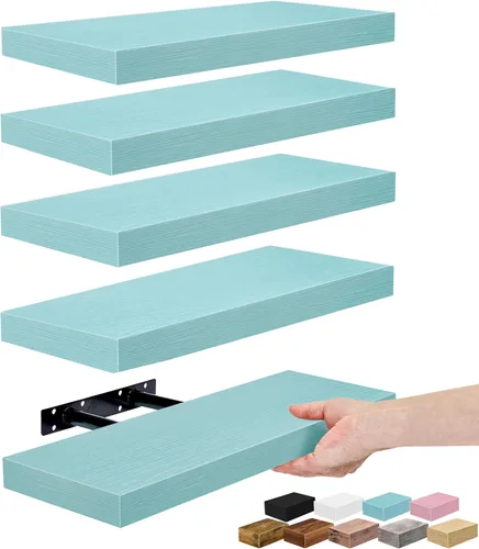 Vista 16 de Sorbus Estantes flotantes para pared, estante flotante de 16 pulgadas para cocina, dormitorio, sala de estar, baño, hogar y decoración de pared