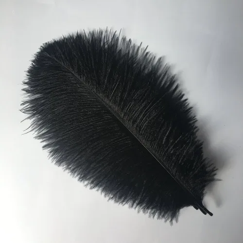 Vista 2 de Sowder - Plumas de avestruz artificiales de 15 a 20 cm para centros de mesa de boda, decoración del hogar, paquete de 10 piezas (Negro)