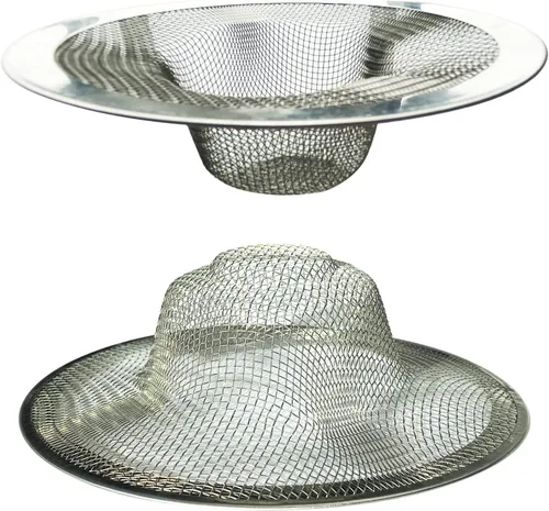 Vista 2 de Juego de 2 coladores de malla metálica para fregadero, para baño, bañera, lavabo, agujero de ducha (2.75 pulgadas superior/1 pulgada)