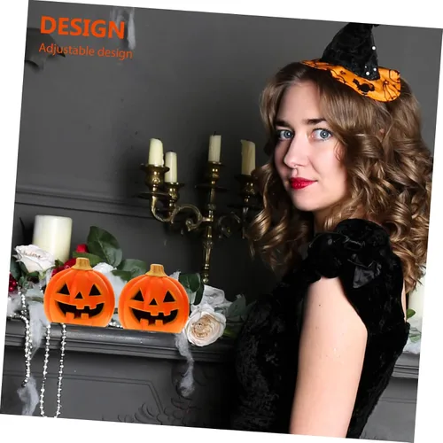 Vista 7 de DOITOOL 2 piezas de Halloween Jack-o-Lantern para decoración de puerta de Halloween, decoración de Halloween, decoración de faroles al aire libre