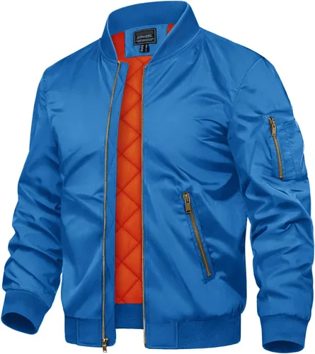 Vista 9 de TACVASEN - Chaquetas de hombre. Chaqueta bomber de otoño e invierno, acolchada, con cremallera completa, cálida, de estilo casual