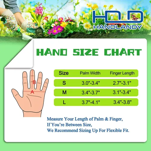 Vista 8 de HANDLANDY Paquete - 2 pares: guantes largos de jardinería para poda de rosas, guantes de trabajo de patio resistentes para mujer, color beige