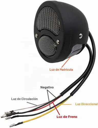 Vista 7 de 2 luces traseras LED vintage Duolamp de 12 V, indicador de parada trasera con luz de funcionamiento, intermitentes, lámpara de matrícula, lente