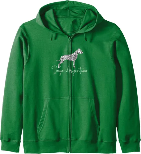 Vista 7 de Dogo Argentino Dog Owner Lover Gifts for Dog Mom Dog Mandala Zip Hoodie