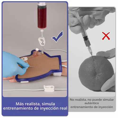 Vista 2 de SimCoach IV Kit de práctica, entrenador de inyección de mano dorsal Negro