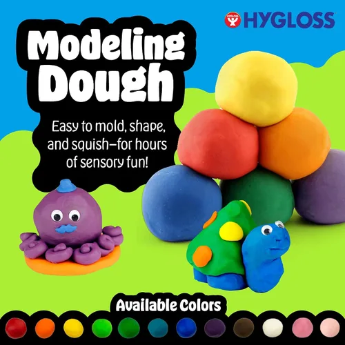 Vista 6 de Hygloss Masa de Modelado para Jugar para Niños – Masa Sensorial Segura y No Tóxica para Artes y Manualidades – Tubo de 1 lb – Arcilla de Jugar