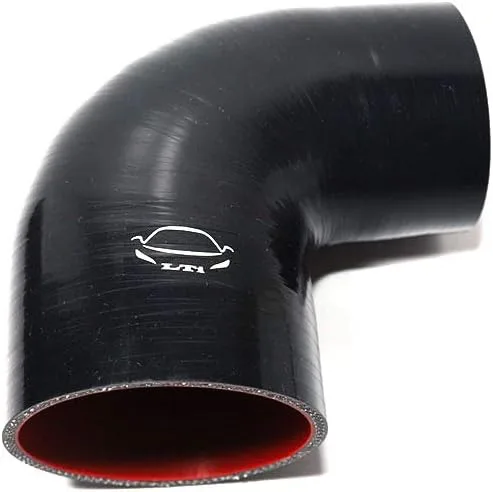 Vista 4 de Manguera de silicona reforzada de 4 capas de alto rendimiento de 2"-2.25" ID codo reductor acoplador de 90 grados para turbo/intercooler/tubería