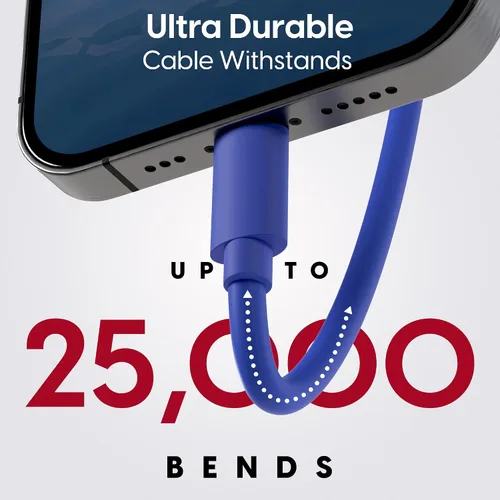 Vista 4 de TALK WORKS cable Lightning de carga para iPhone, cable MFI resistente de 10 pies de largo para iPhone 13, 12, 11, Pro/Max/Mini, XR, XS/Max, X, 8, 7