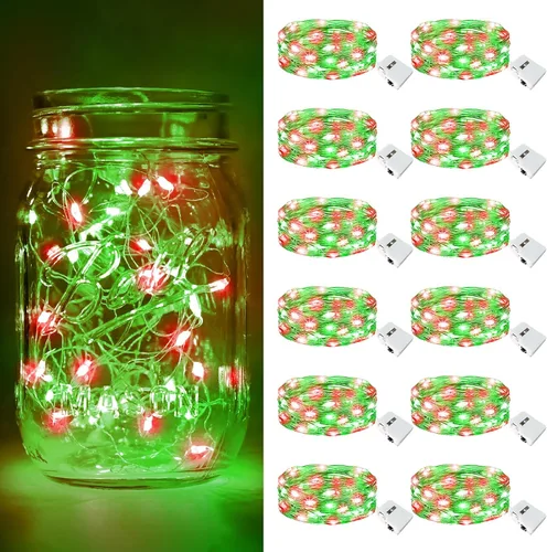 Vista 33 de btfarm - Paquete de 6 luces de hadas con pilas, luces parpadeantes con 3 modos