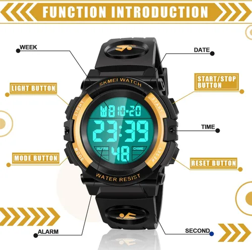 Vista 2 de Dodosky Reloj impermeable multifuncional LED para niños - Regalos para niños