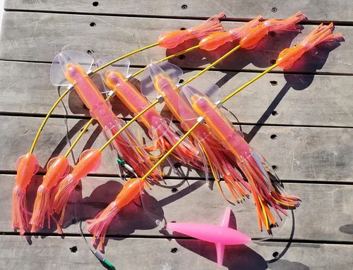 Vista 2 de LOBO LURES SquidNation Billfish Edition Longtail Flippy Floppy Pakula Edition Marlin & Atún Teaser - Cadena de margaritas