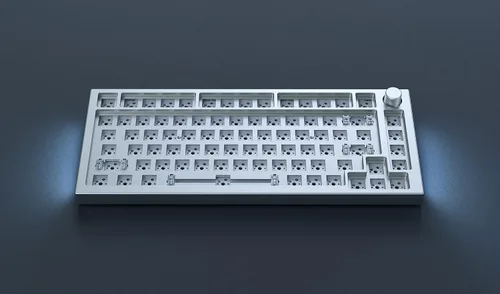 Vista 9 de Glorious Gaming - Teclado personalizado GMMK PRO Barebones (ANSI USA) compacto 75% teclado con perilla, aluminio blanco, kit de teclado mecánico