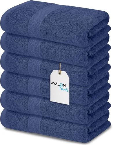 Vista 16 de Avalon Towels Toallas de baño para baño, 100% algodón, color negro, paquete de 12 (24 x 48 pulgadas), juego de toallas de baño de secado rápido