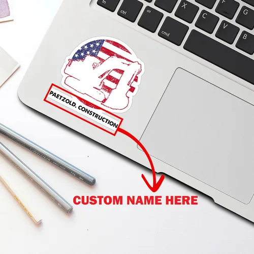 Vista 2 de (3 unidades) Calcomanías personalizadas para casco de excavadora, calcomanías de bandera de Estados Unidos, decoración de casco, parachoques, casco