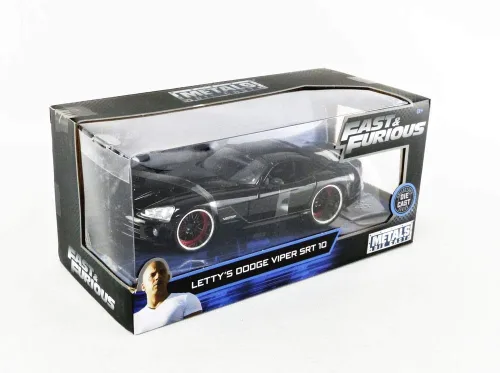 Vista 6 de Fast & Furious Letty's Dodge Viper SRT 10 1/24 Escala Diecast Car Negro