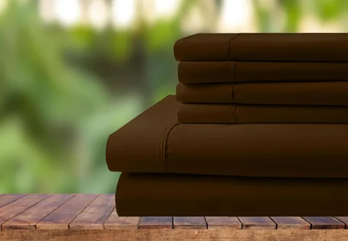 Vista 9 de Juego de ropa de cama de 6 piezas, juego de sábanas de algodón de 1000 hilos, bolsillo extra profundo de 28 pulgadas, tejido satinado nítido y Negro