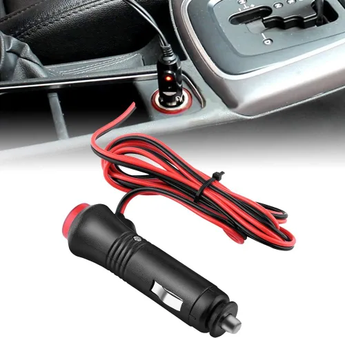 Vista 7 de Adaptador de enchufe para encendedor de cigarrillos de automóvil, extensor de alimentación, cable de extensión de encendedor de cigarrillos