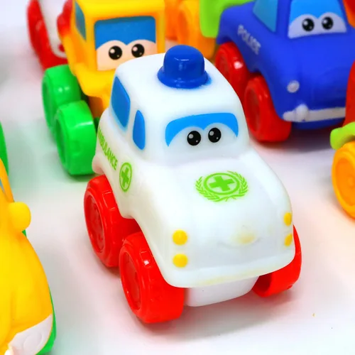 Vista 5 de Big Mo's Toys Baby Cars - Juego de autos de juguete de goma suave, vehículos pequeños para bebés y niños pequeños, 12 piezas