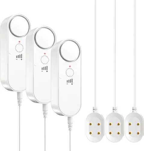 Vista 10 de Daytech Alarma de Sensor de Agua Detector de Fugas – Alerta fuerte de 100 dB, cable de detección de 6.5 pies, 4 niveles de volumen, sensor detector