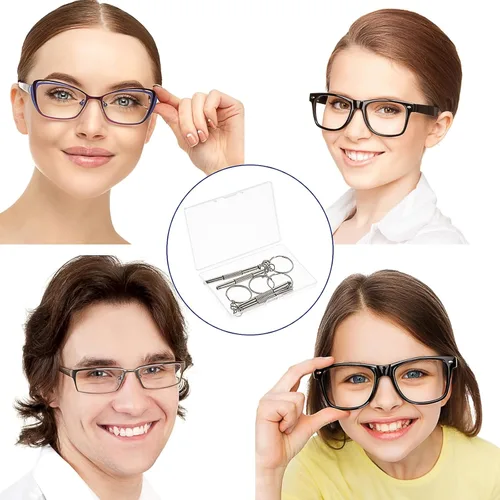 Vista 7 de Bewudy 5 mini destornilladores de lentes, 3 en 1, kit de reparación de destornilladores multifunción para gafas, destornillador pequeño para ajuste