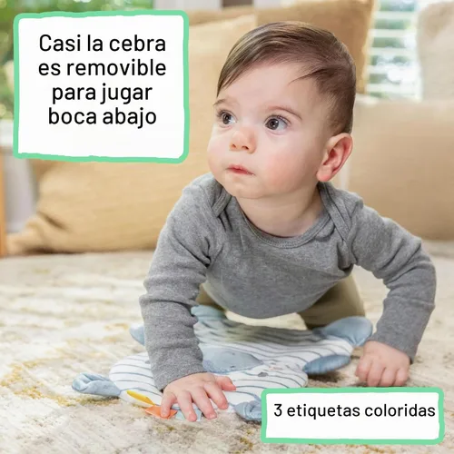 Vista 7 de Ingenuity Prop Spot Asiento de Piso para Aprender a Sentarse para Bebé, Bandeja Removible, 2 Juguetes Enlazables, Estera para Tiempo de Barriga Casi