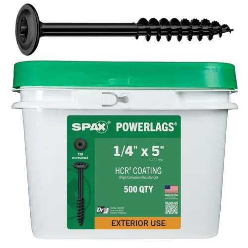 Vista 26 de SPAX Tornillos de retraso de madera estructural con cabezal de arandela exterior de 1/4" x 2-1/2", broca Torx T-Star (50 EA) incluida, resistente a