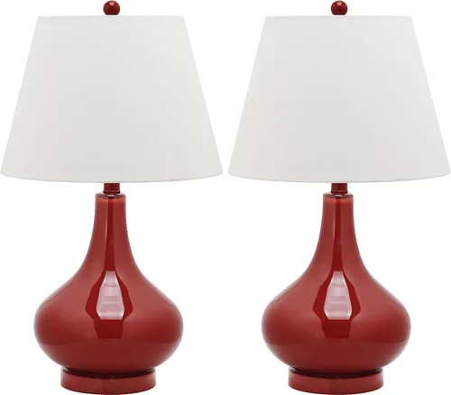 Vista 5 de Safavieh lámpara de calabaza, luz de vidrio para mesa.