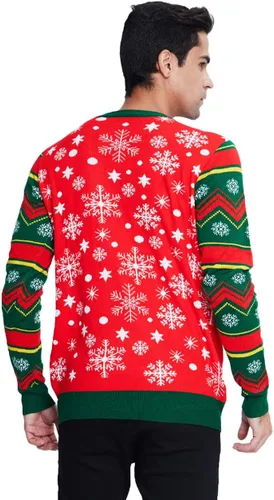 Vista 4 de Idgreatim - Suéter de punto para mujer, hombre, diseño de Navidad feo, manga larga, talla S, XXL