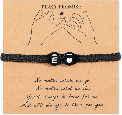 Vista 11 de Pulsera inicial para hombres y mujeres con letra, pulseras de dijes a juego para parejas, pulseras hechas a mano, regalo para novio y novia, regalo