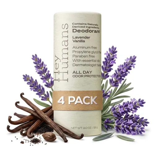 Vista 22 de Hey Humans Desodorante, desodorante sin aluminio para mujeres y hombres, contiene ingredientes derivados naturalmente, control de olores durante