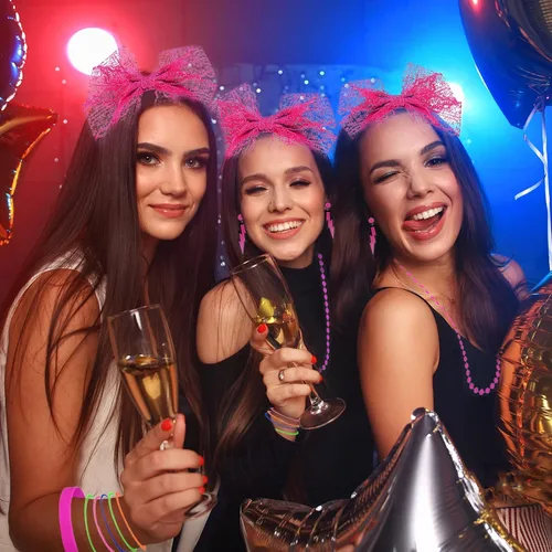 Vista 7 de Accesorios de disfraces de los años 80, vestidos de neón de estilo elegante de los años 80, conjuntos de fiesta y kits para mujeres y niños