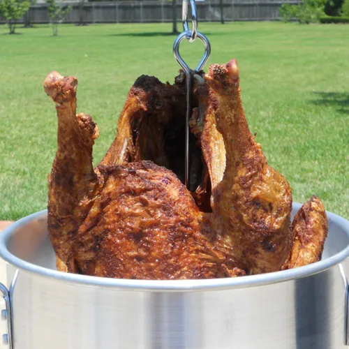 Vista 9 de Freidora de pavo de 30 cuartos de galón y freidora de pescado de 10 cuartos de galón, olla de caldera de cangrejos de mariscos de aluminio con 38000